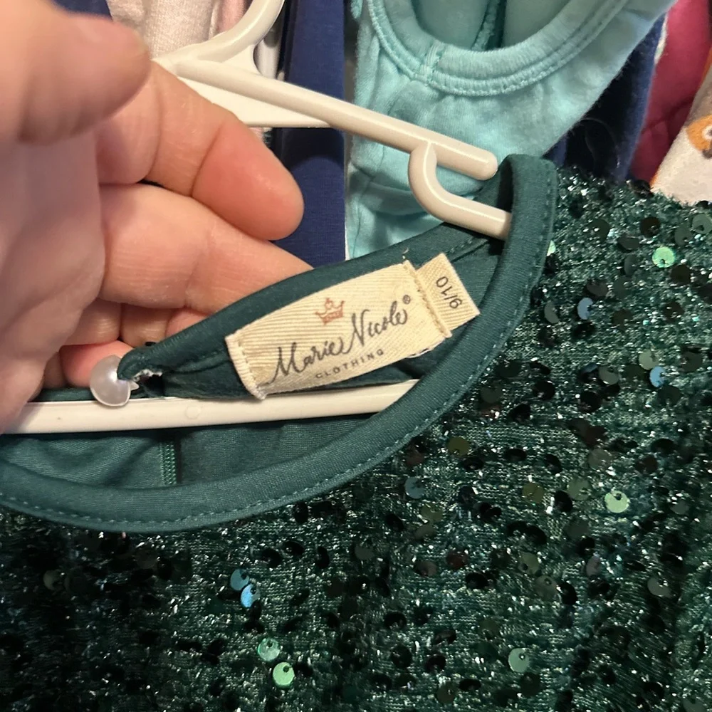 Elegant Green Sequin Kids Formal Dress